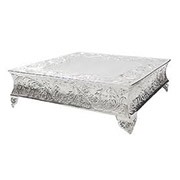 Premier Hire - Miscellaneous Item Hire - Square Silver 16" Cake Stand